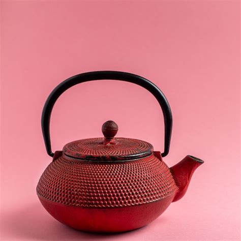 Premium Photo Red Cast Iron Teapot