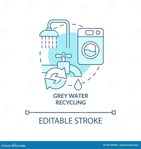 Grey Water Recycling Turquoise Concept Icon Stock Vector Illustration