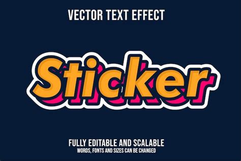 Premium Vector Sticker Vector Text Effect Editable