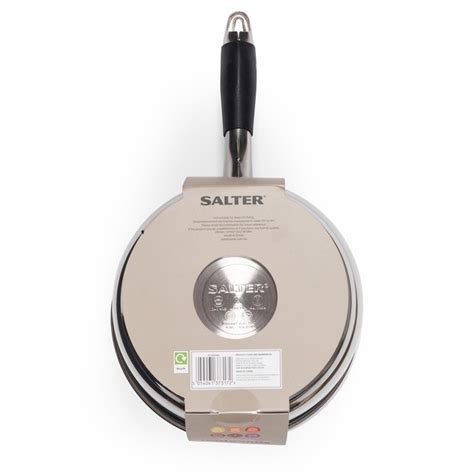 Salter 20cm Stainless Steel Saucepan W Black Handle Inductiongas