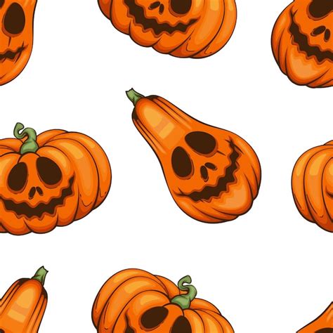 Premium Vector Halloween Pattern Design Scary Pumpkin Evil Background Spooky Halloween