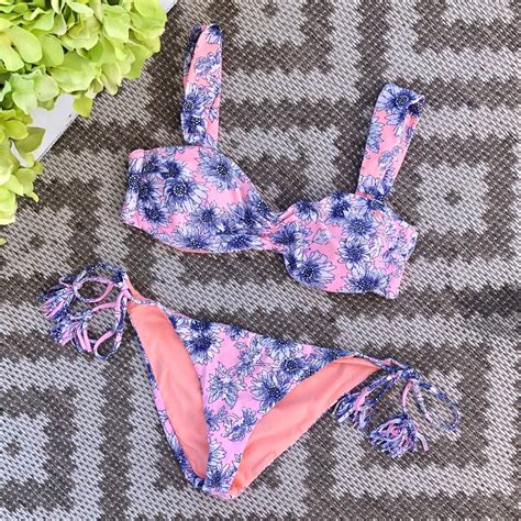 Oneill Pink Bikini Set W Detachable Straps Gem