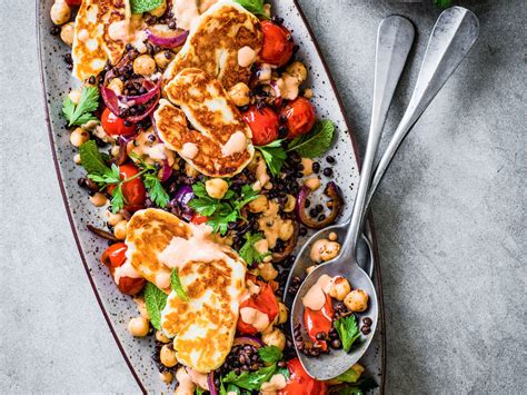 Linsen Kichererbsen Salat Mit Halloumi Rezept EAT SMARTER