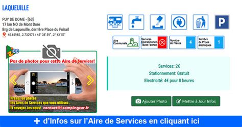 Laqueuille Aire De Services Et De Stationnement Pour Camping Cars Brg