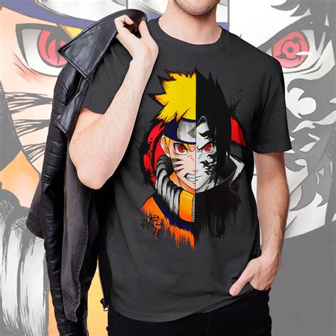 Camiseta Unissex Naruto E Sasuke Modo Sharingan E Kyuubi Uzumaki E