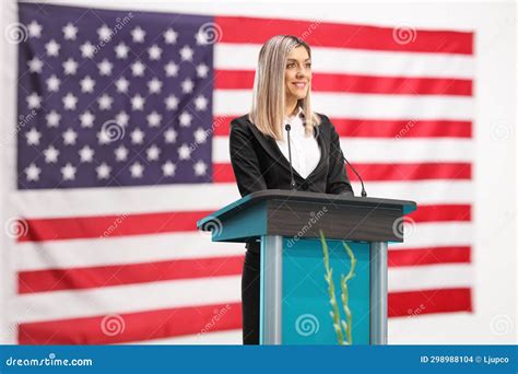 American Female Politician Giving a Speech Stock Photo - Image of ...