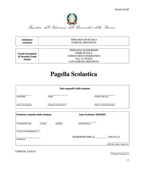 Pagella Scolastica Pdf Fill Online Printable Fillable Blank