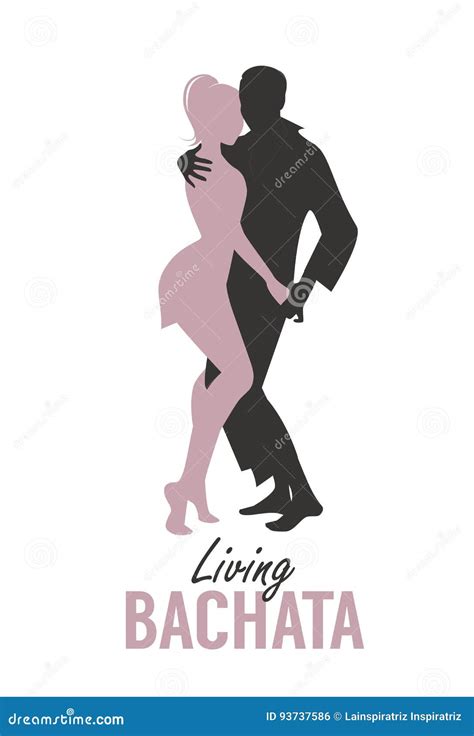 Young Couple Silhouettes Dancing Bachata, Salsa or Latin Music. Stock ...