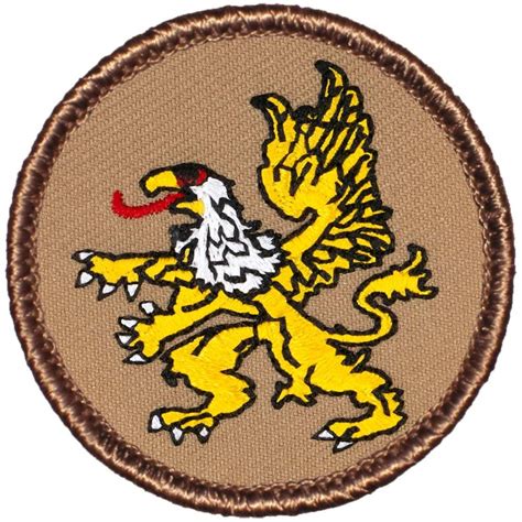 Golden Griffin Patch 332 2 Inch Diameter Embroidered Patch Etsy