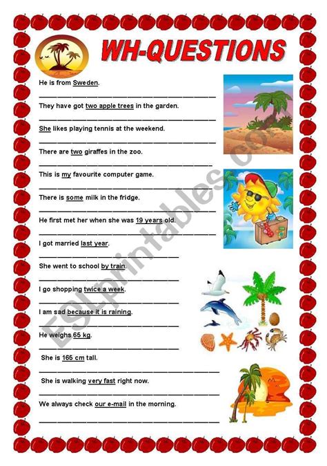 Practise Various Tenses And Wh Questions With This Worksheet Wh