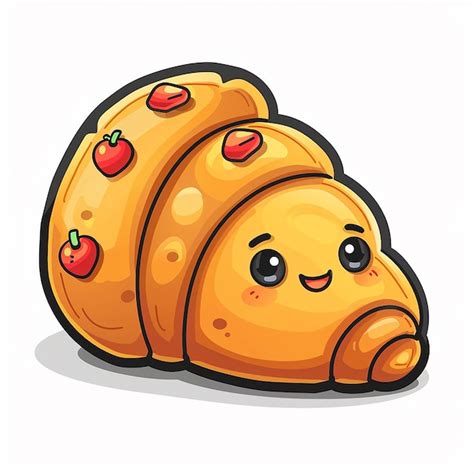 Premium Photo Kind Cartoon Character Kawaii Cute Comical Croissant