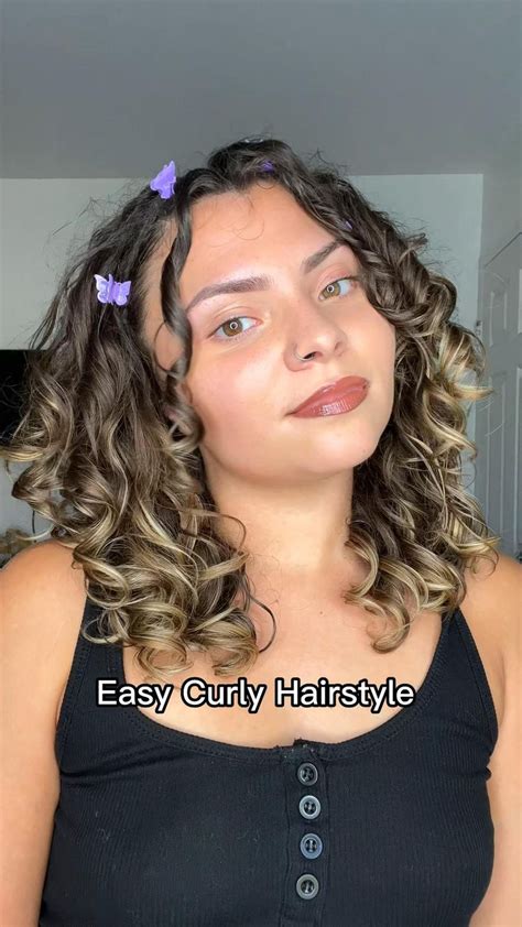 Butterfly Clips Butterfly Clip Hairstyle Hairstyles For Curly Hair Curly Hairstyles Curly