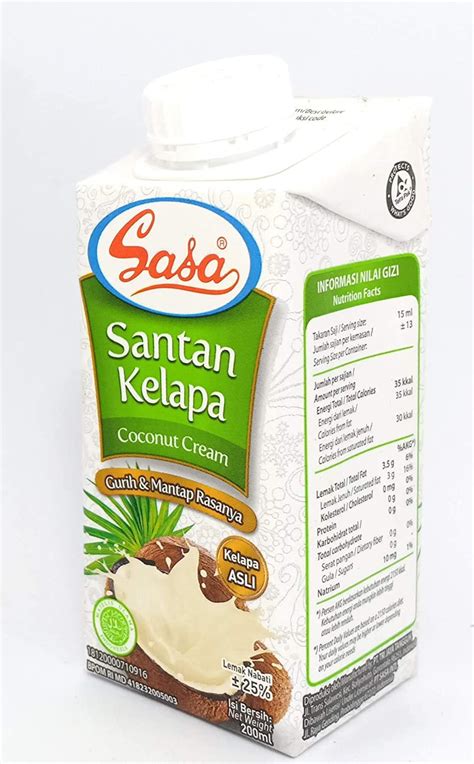 Sasa Santan Kelapa Coconut Cream 200 Ml Etsy