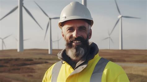 Premium AI Image Arafed Man In A Hard Hat And Yellow Jacket Standing