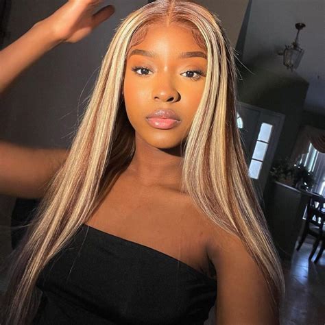 Blonde Highlight Straight X Lace Front Wig Body Wave Undetectable Lace Front Wigs Tinashehair
