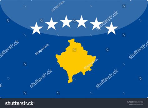 Kosovo 3d Flag Vector Editable Flags Stock Vector Royalty Free