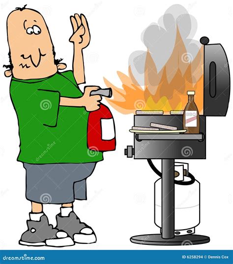 Bbq On Fire Stock Illustration Illustration Of Flame 6258294