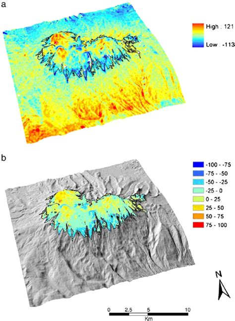 Color Maps Of Height Differences In Meters Between The Srtm