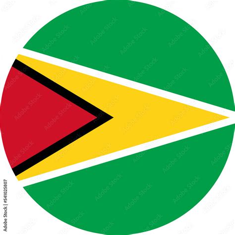 Guyana Round Flag Guyanese Circle Circular Country Nation National