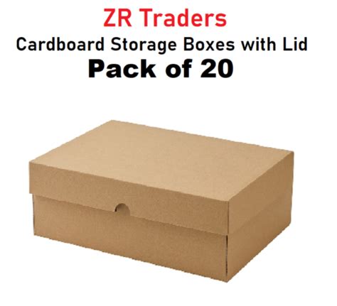 20x Collapsible Cardboard Storage Boxes With Lid Archive A4 Box