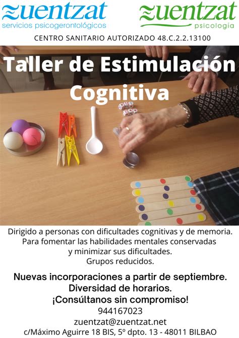 Taller De Estimulaci N Cognitiva Zuentzat Servicios