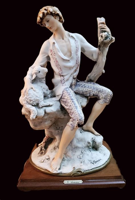 Vintage 1982 Giuseppe Armani Capodimonte Porcelain Figurine Shepherd