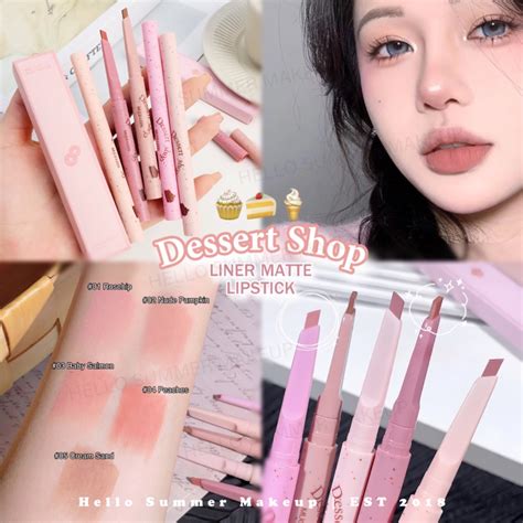 Jual CAPPUVINI MUGE LEEN Dessert Shop Pencil Matte Lip Liner Stick Lipstick Nude Color Korean