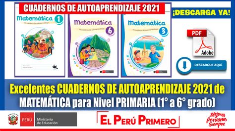 Minedu Excelentes Cuadernos De Autoaprendizaje 2021 De MatemÁtica Para Nivel Primaria Descarga