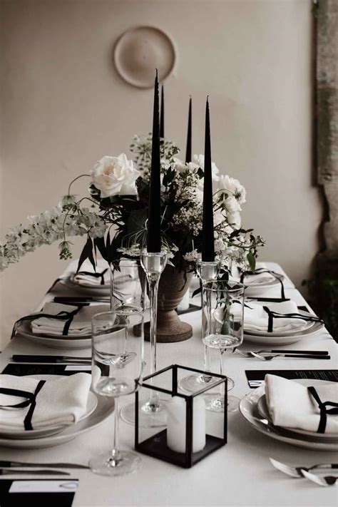 modern monochrome wedding inspiration  romantic intimate
