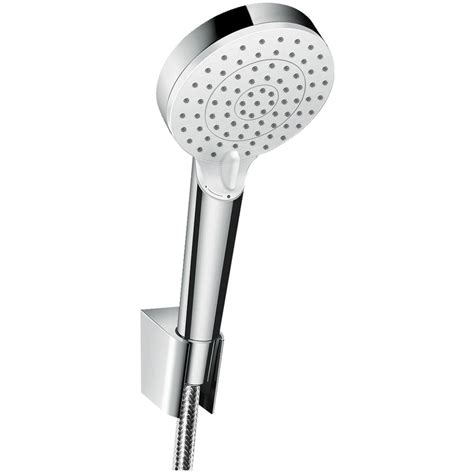 Hansgrohe Crometta White Chrome Vario Shower Holder Set With Hose