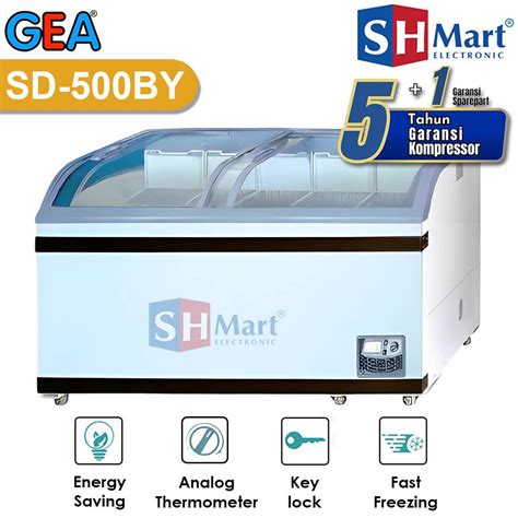 Jual Chest Freezer Gea Sliding Curve Glass Kapasitas Liter Sd By