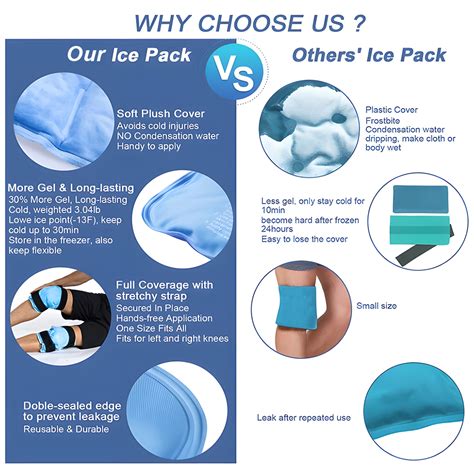 Ice Pack For Knee Pain Relief Hot Cold Compress Therapy Reusable Gel Ice Wrap For Knee Injury