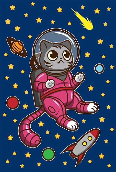 Kitty Cat in Space #cat #kitty #astronaut Wallpaper Kawaii, Art ...