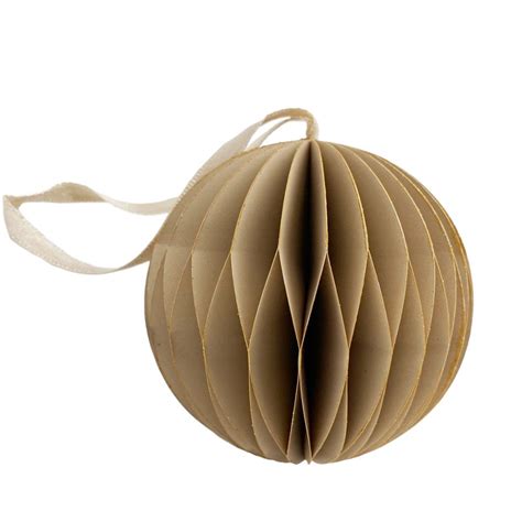 Papier Weihnachtskugel zum Aufhängen Braun/glitzer Ø ca. 8 cm, 2,25