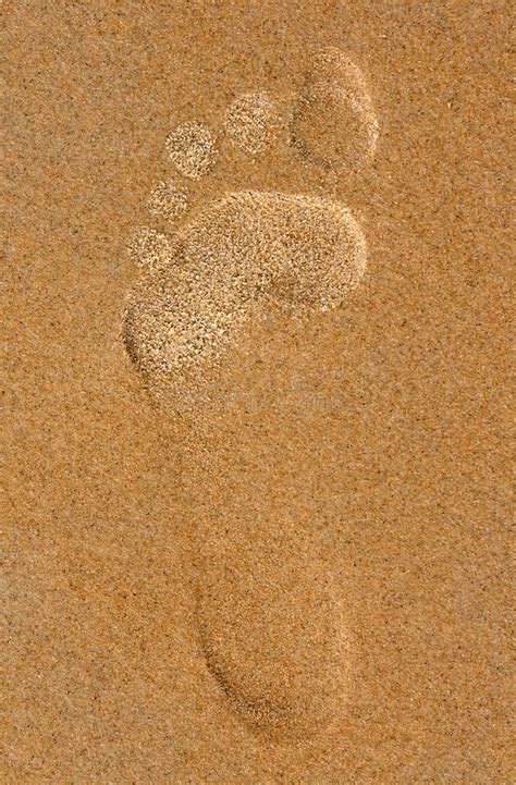 Abdruck Im Sand Auf Dem Strand Stockbild Bild Von Abdruck Markierung