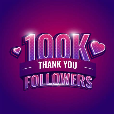 Thank You For 100K Followers Stock Vector Illustration Of Follow