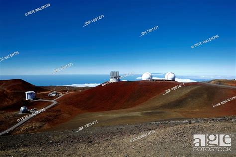 Mauna Kea Observatory, Mauna Kea, shield volcano, Big Island, Hawaii, USA, Stock Photo, Picture ...