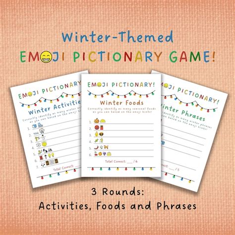 Winter Emoji Pictionary Etsy