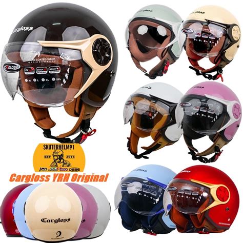 Jual Helm Cargloss YRH Hijab Retro Half Face Kaca Pilot Clear SNI All