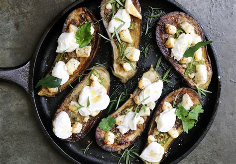 Roasted Eggplant With Goat Cheese And Yogurt India1948