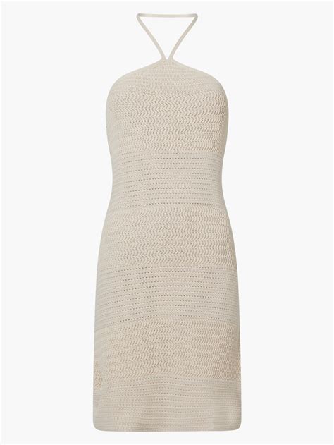 Nellis Cotton Crochet Halterneck Mini Dress Ecru French Connection Uk