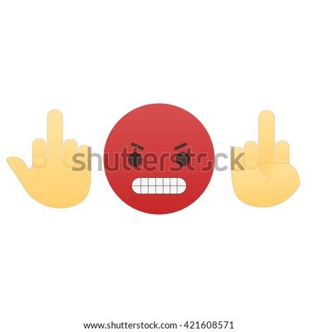 Emoticon Face Hand Icon Meaning Fuck Stock Vector Royalty Free