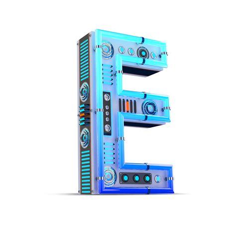 3D alphabet with blue neon and neon light effect. 24830730 PNG