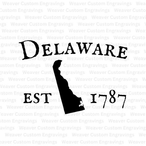 delaware state outline  established date  svg png