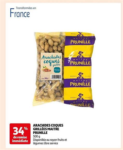 Promo Arachides Coques Grillées Maître Prunille chez Auchan iCatalogue fr