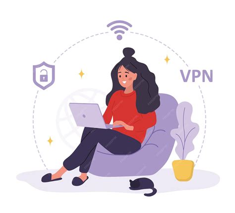 Vpn service woman using private network for protect personal data