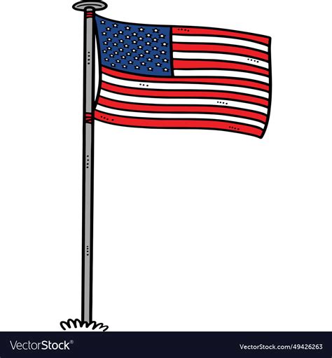 Patriotic american flag cartoon colored clipart Vector Image