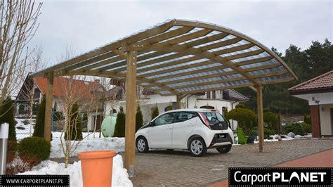 Wiata Na Samoch D Z Drewna Projekt W Cena M Pozwolenie Carport