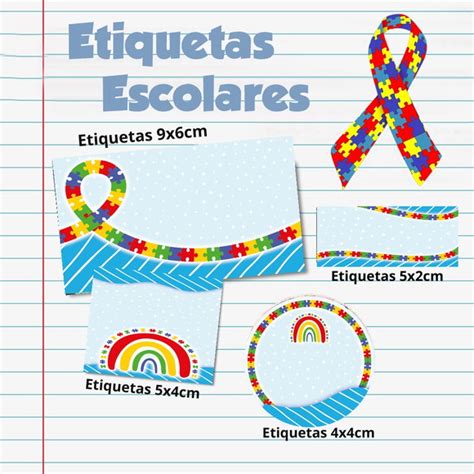 Kit 80 Etiquetas Escolares Autismo Elo7 Produtos Especiais