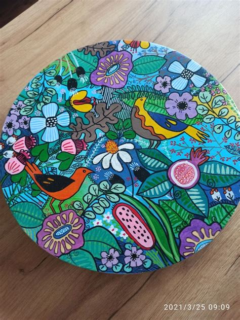 Hand Painted Platter With Magic Gardens Design